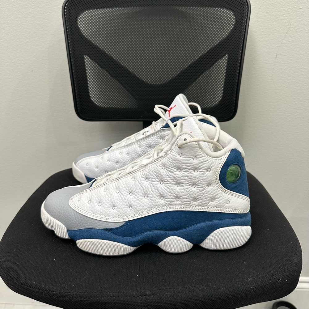 Jordan White and Blue Athletic Shoes